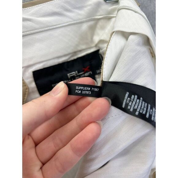 Men's RLX Ralph Lauren Golf Pants Khaki Tan 34 x 32 Performance Straight Leg - Picture 10 of 12